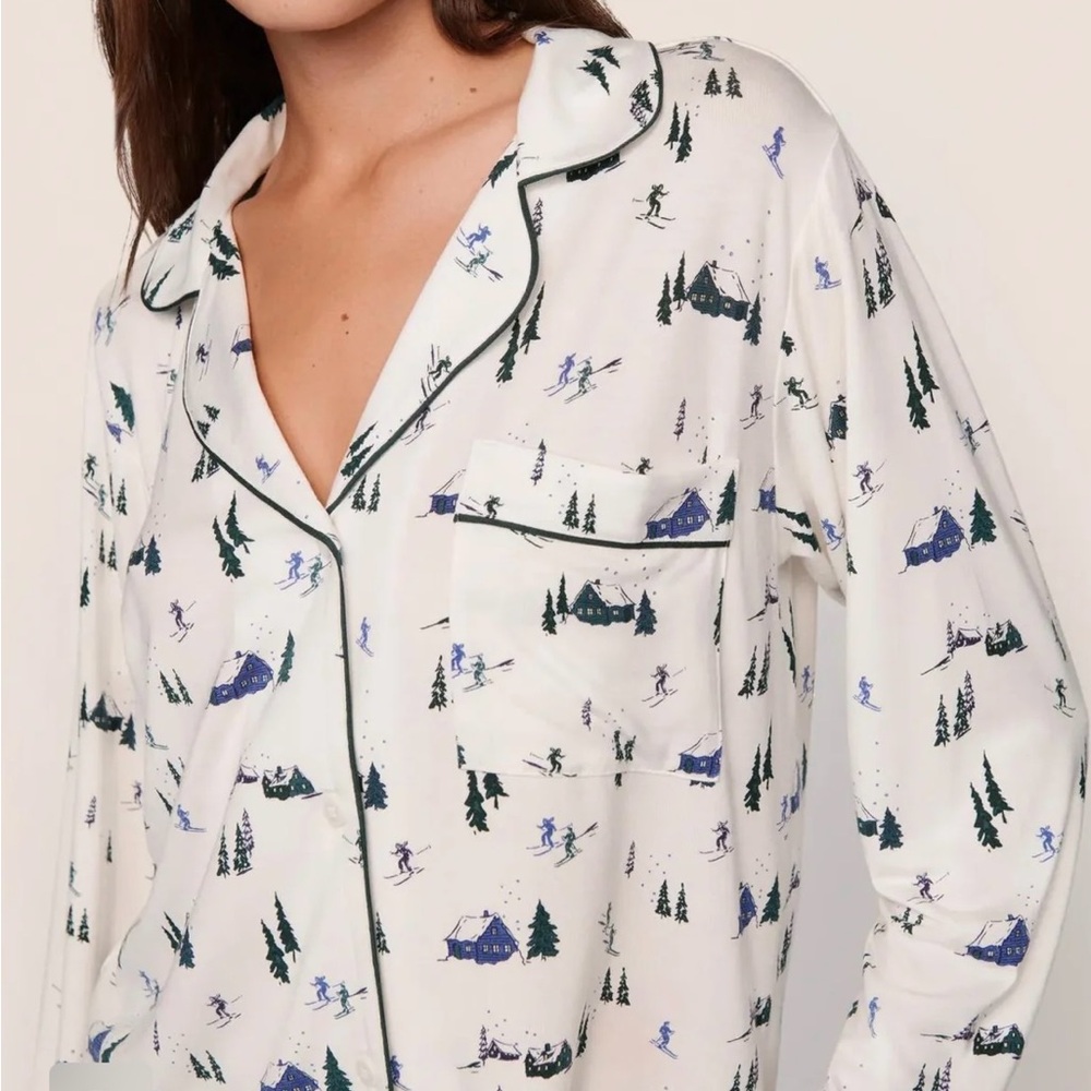 NWT- Eberjey Gisele Printed TENCEL™ Modal Long PJ Set-Size L - Picture 2 of 4